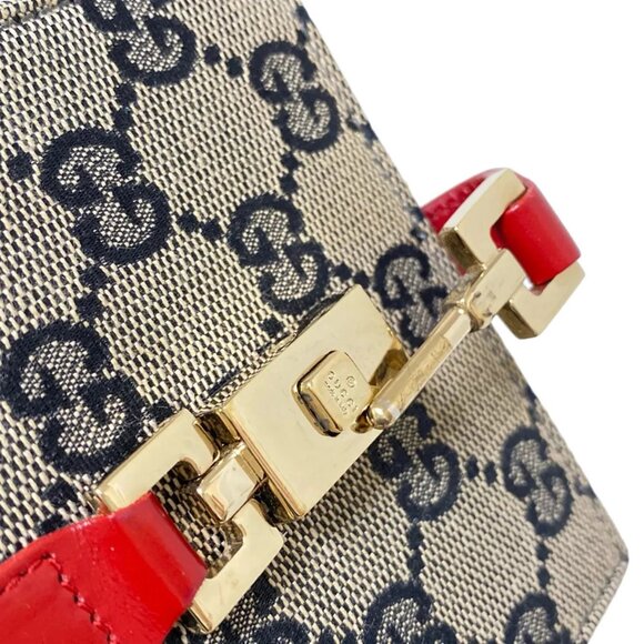 Authentic GUCCI Jackie GG Pattern Jacquard Leather Wallet br176-112025 - Picture 4 of 8